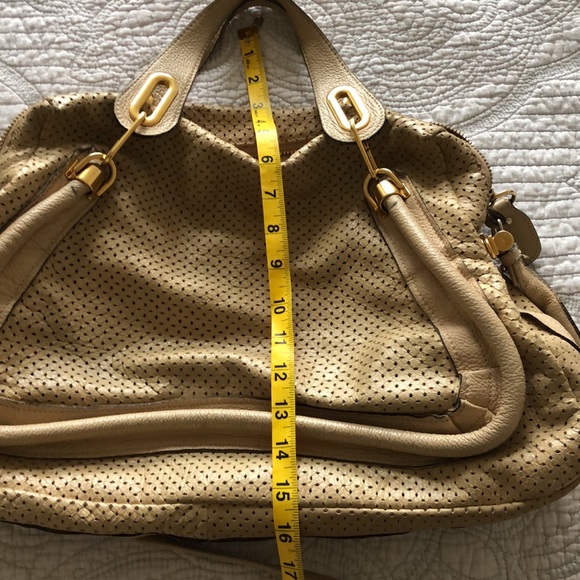✨CHLOE PARATAY PERFORATED CREAM LARGE BAG PRE 💓 CONDITION ✨ LOTS OF LIFE LEFT ✨ - Picture 13 of 13